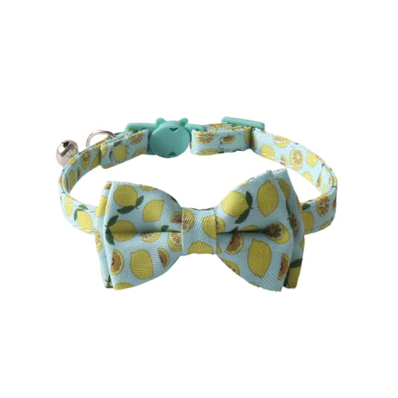 Fruit Tuxedo Bow Tie Pet Collar – Quick-Release Bandana Bowknot for Cats & Small Dogs