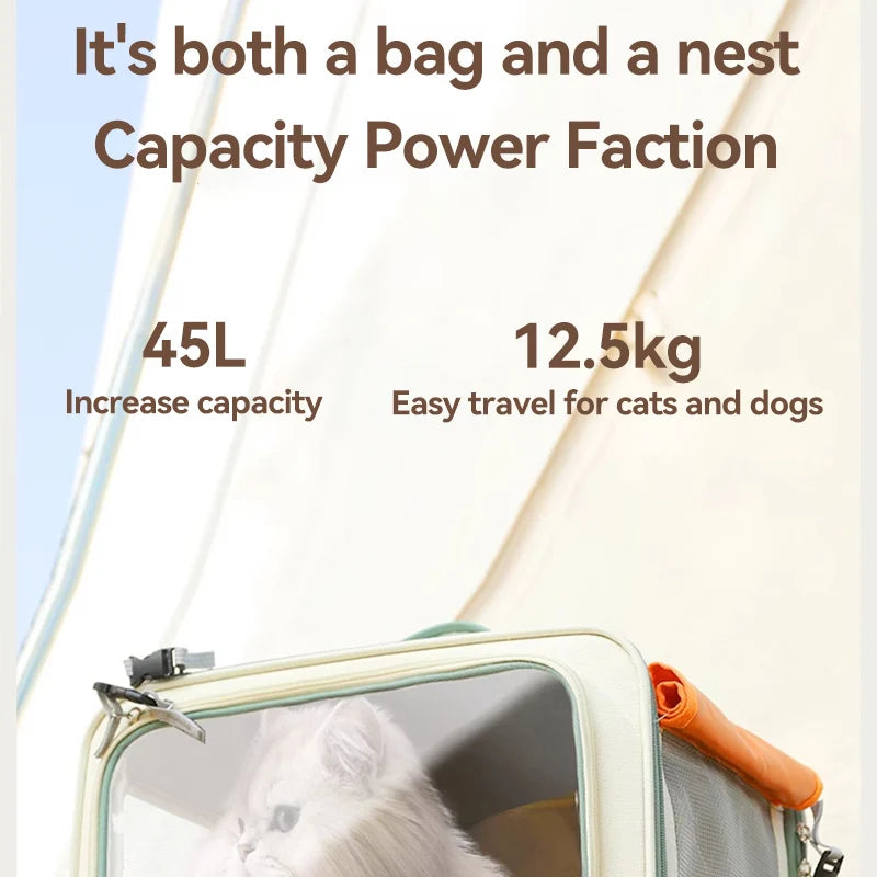 HOOPET Pet Travel Trolley – Portable Rolling Carrier for Cats & Small Dogs
