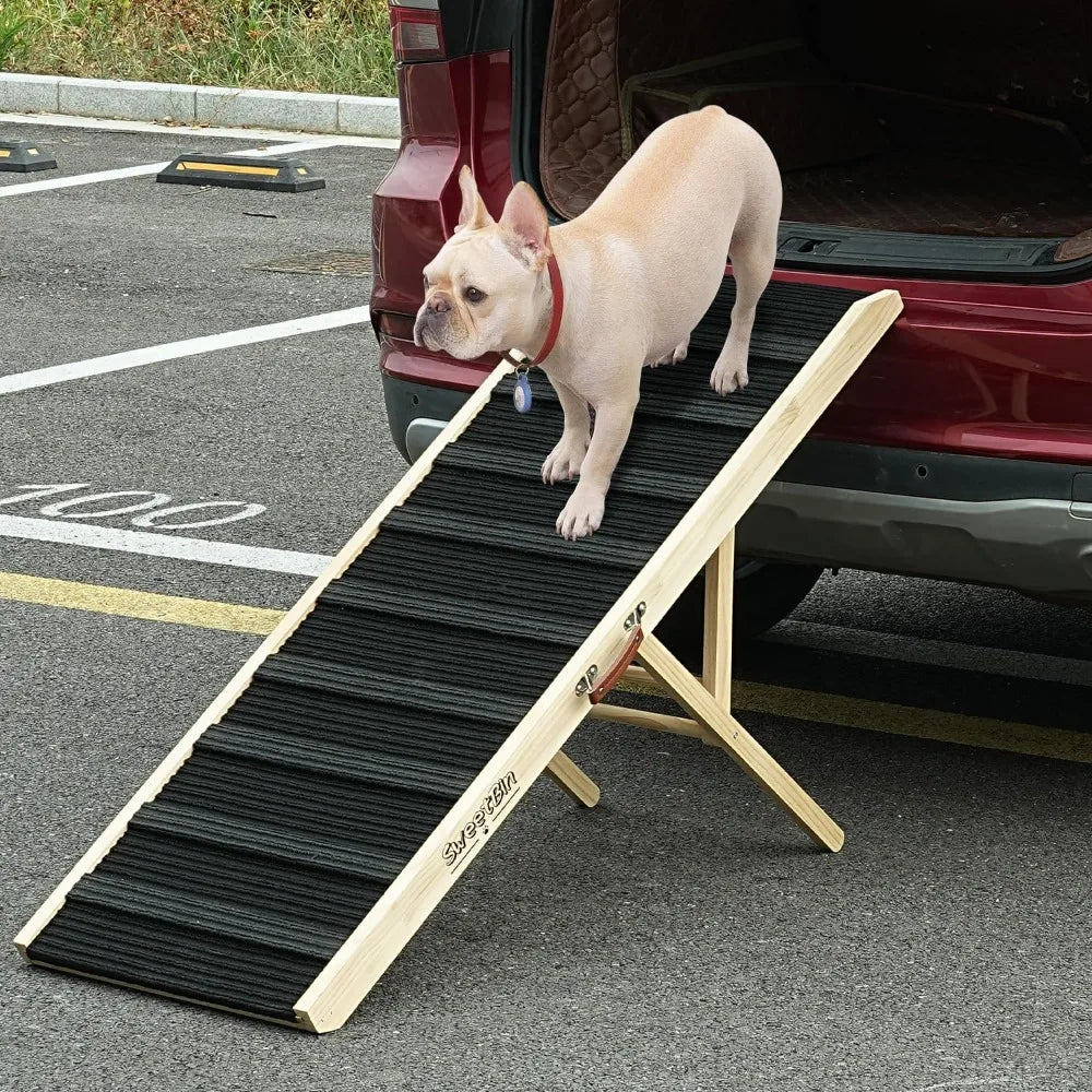 51" Foldable Dog Ramp – Portable High-Traction Pet Ramp for Cars, Beds & Couches