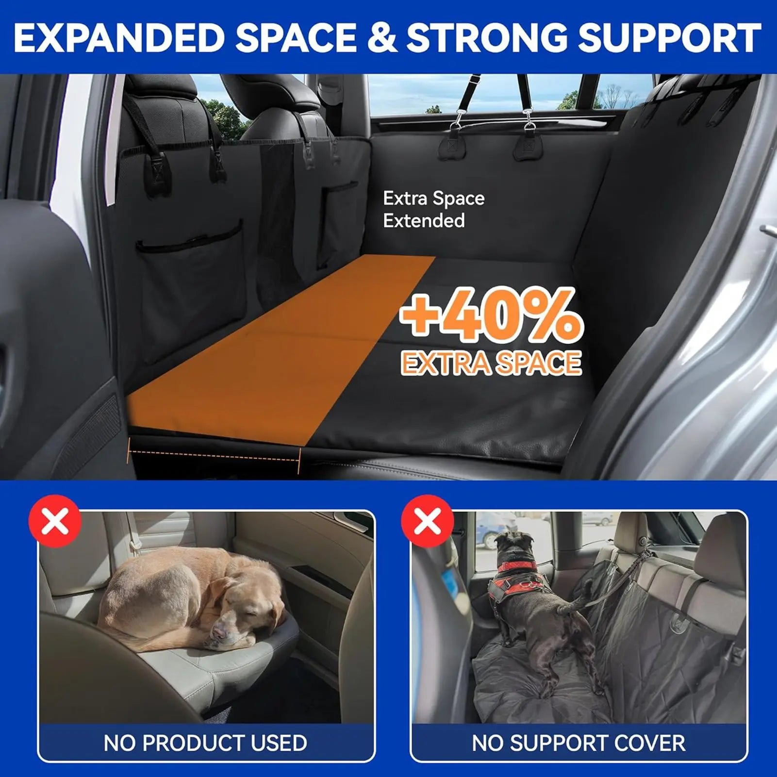 Dog Car Seat Cover – 60x30 inch Leather Protector Mat | Waterproof, Anti-Scratch Travel Cushion for Small, Medium & Large Dogs