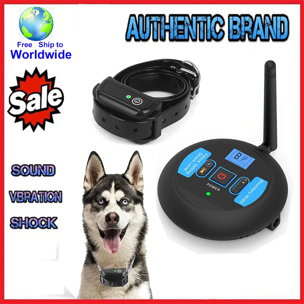 Wireless Dog Fence System – 200m Rechargeable Electric Collar with Beep & Shock Training Modes