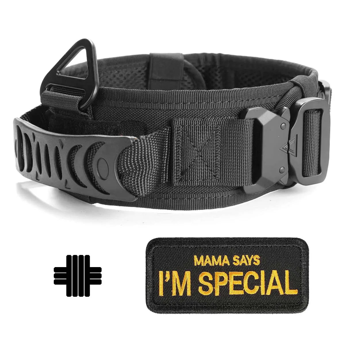 Military-Grade Tactical Dog Collar with Handle – Heavy Duty Adjustable Collar for Medium & Large Dogs