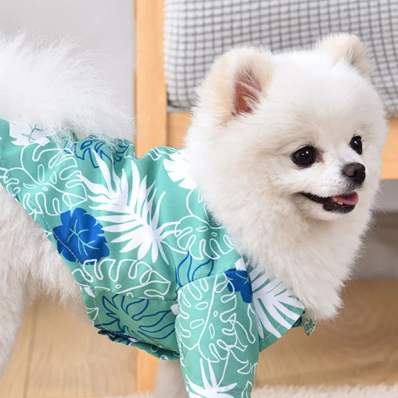 Summer Hawaiian Style Dog Shirt – Tropical Beach Vest for Small Pets