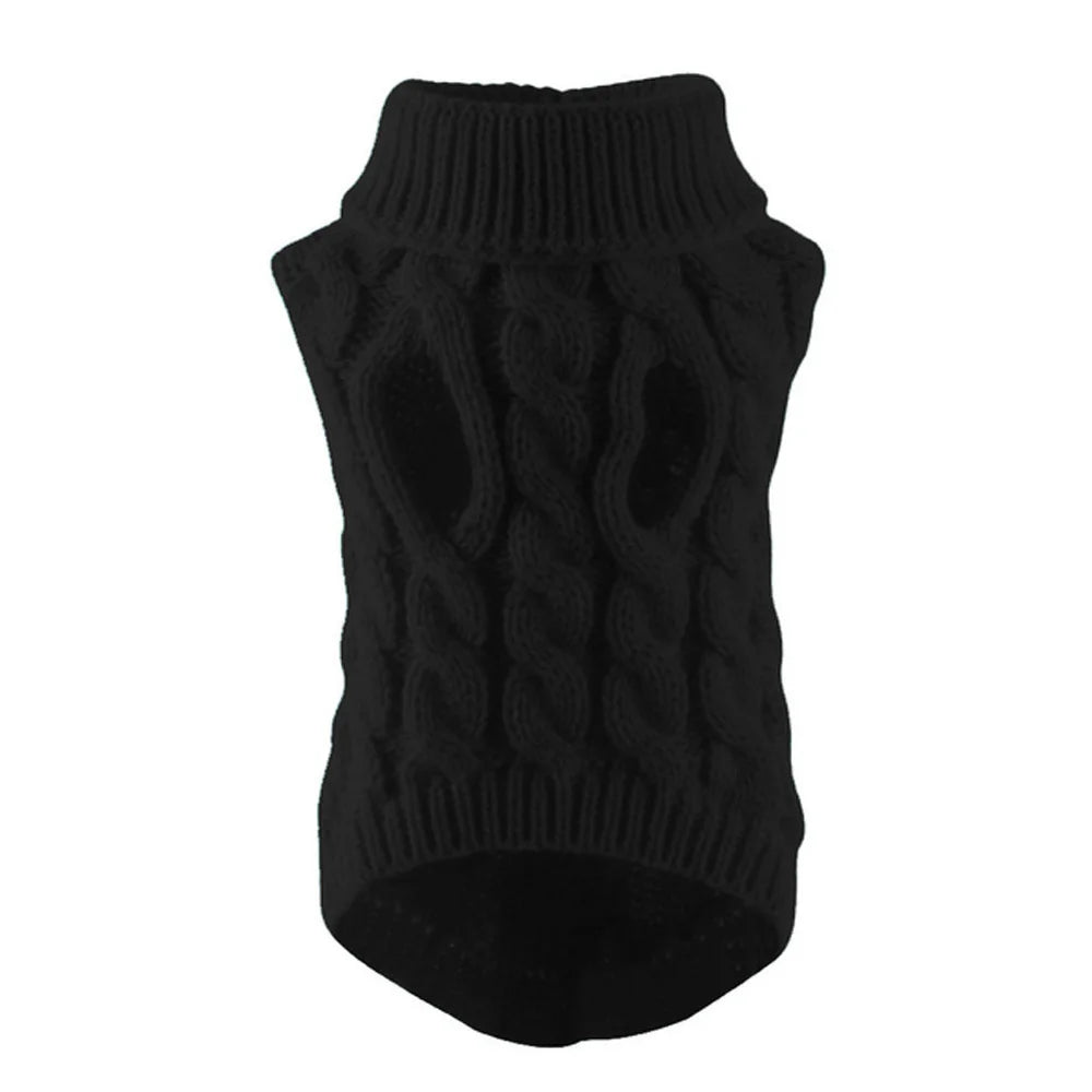Classic Solid Dog Sweater – Winter Pullover for Small Dogs
