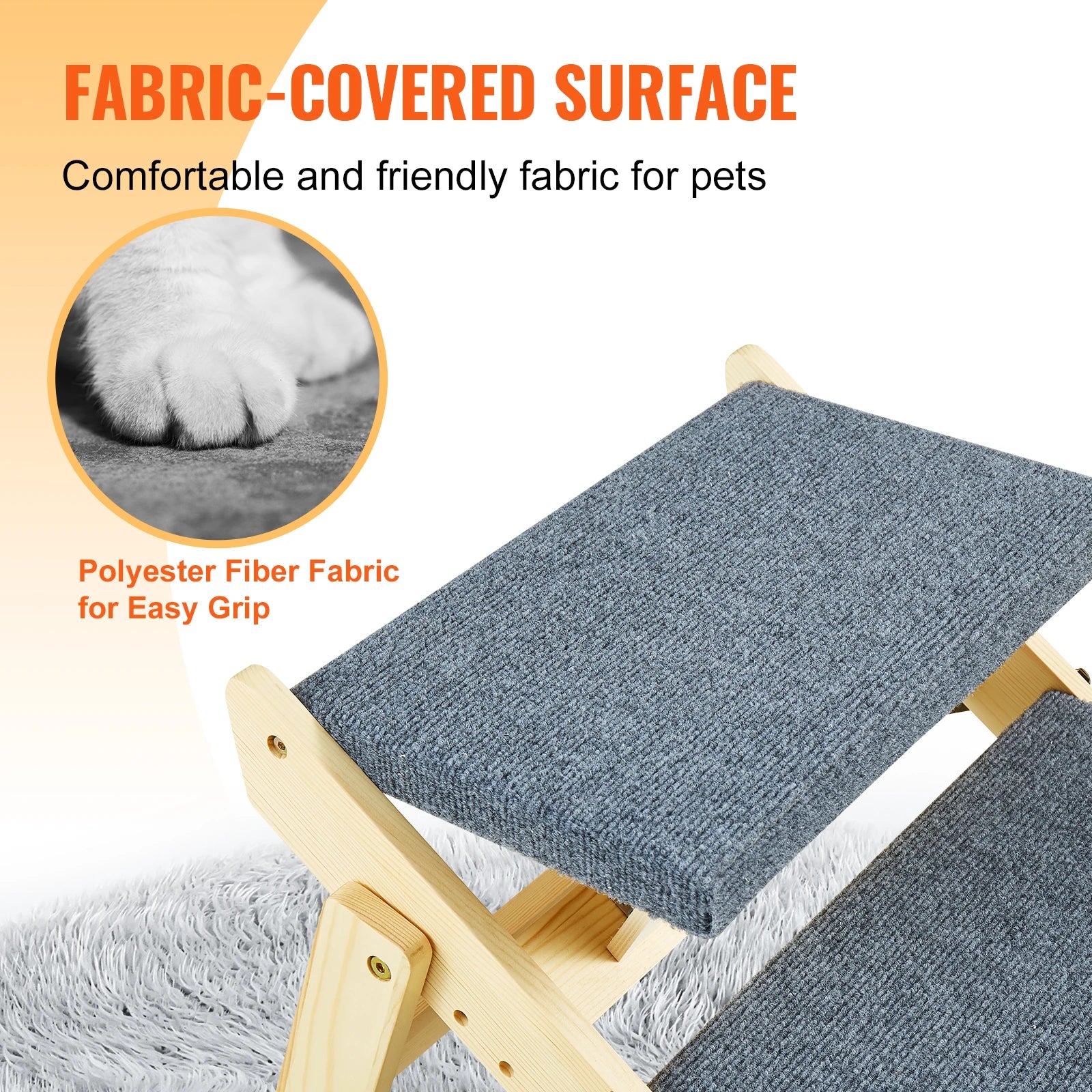 SucceBuy Wooden Pet Steps & Ramp Combo – 2-in-1 Foldable Design for Small to Large Pets