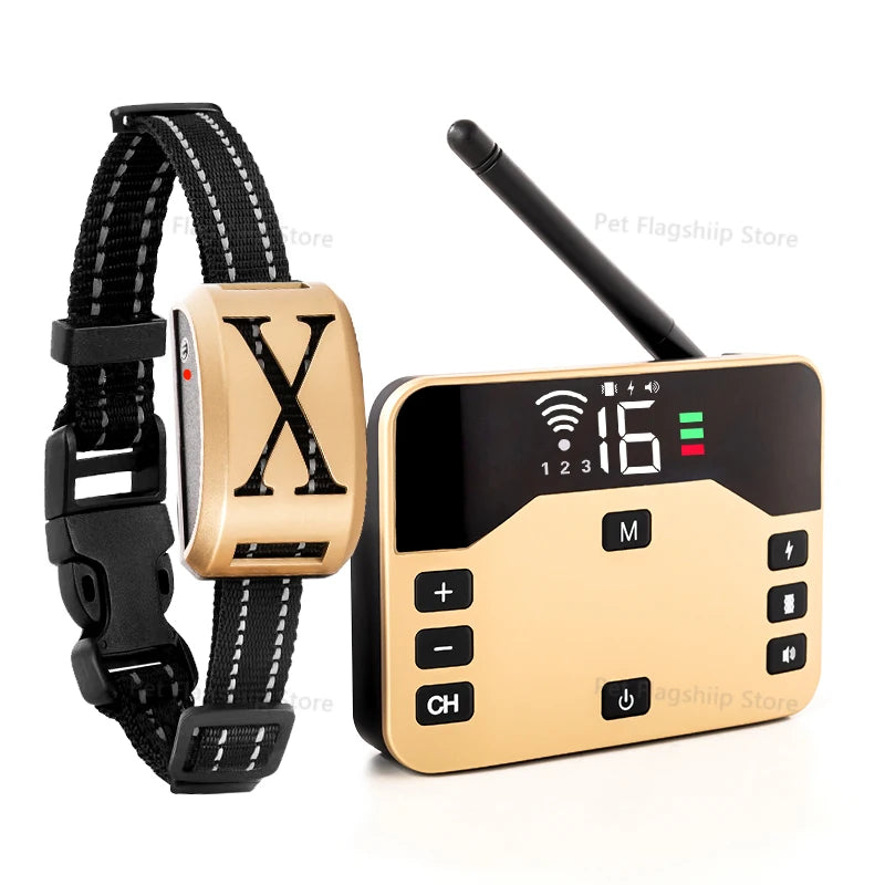 2-in-1 Wireless Dog Fence & Training Collar – Rechargeable Anti-Runaway System for Up to 3 Dogs