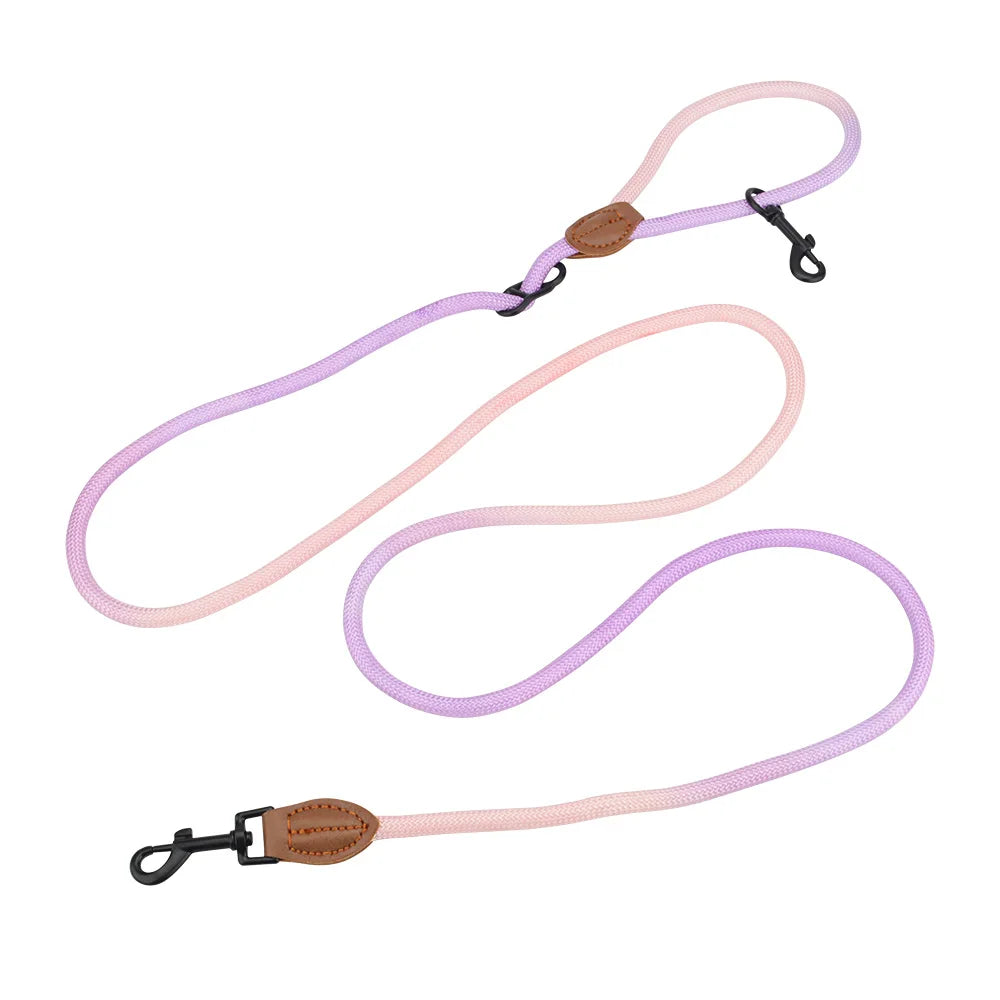 Double Head Crossbody Dog Leash – Training & Walking Rope Lead for Dogs & Cats