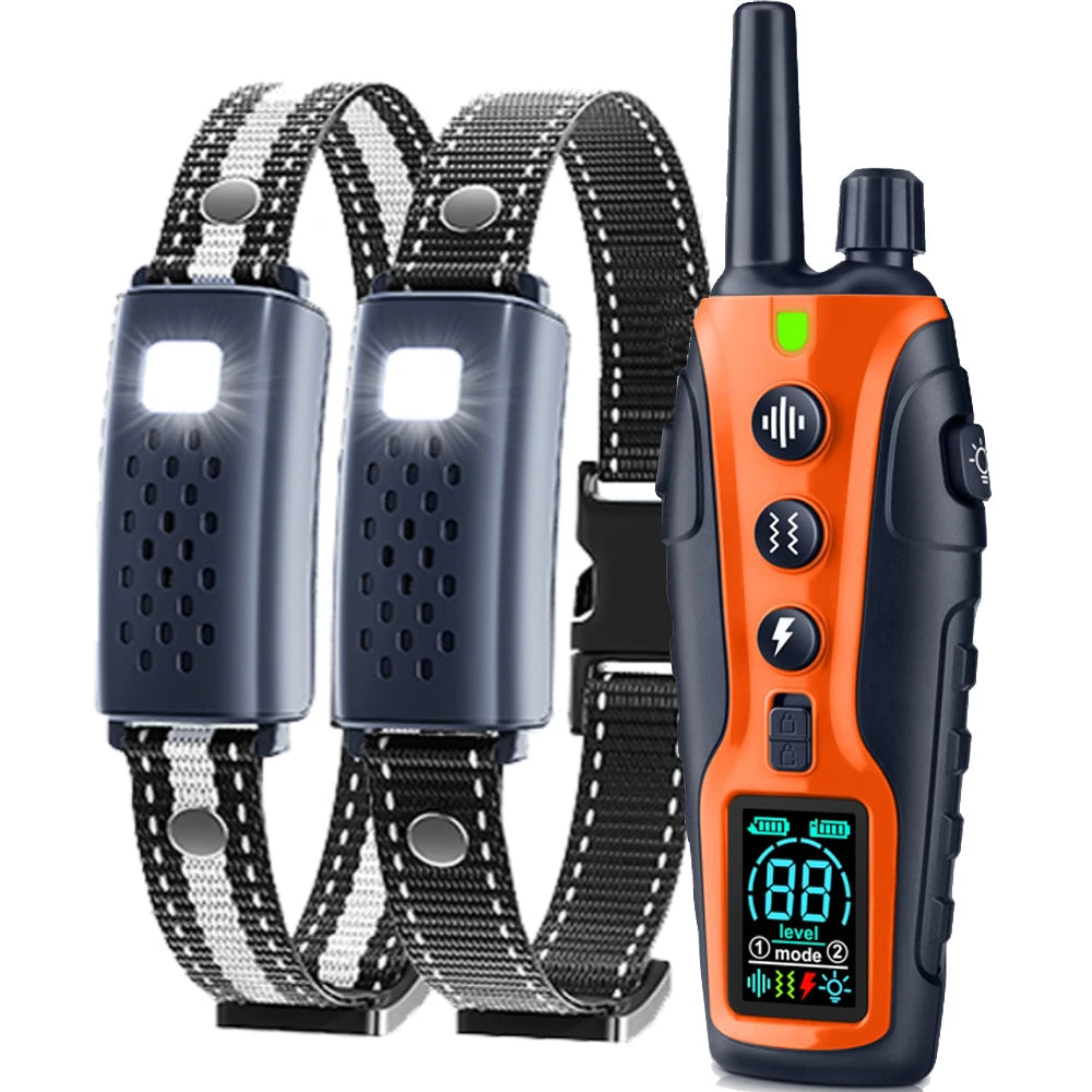 3280FT Dog Training Collar – Long Range Rechargeable Shock Collar with Beep, Vibration, Shock & Flashlight