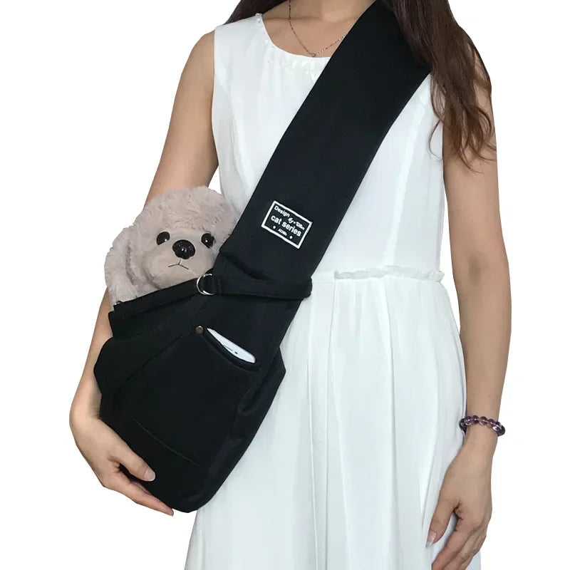 Comfortable Pet Crossbody Shoulder Bag – Portable Sling Carrier for Small Dogs & Cats | Outdoor Travel Pet Carrying Bag