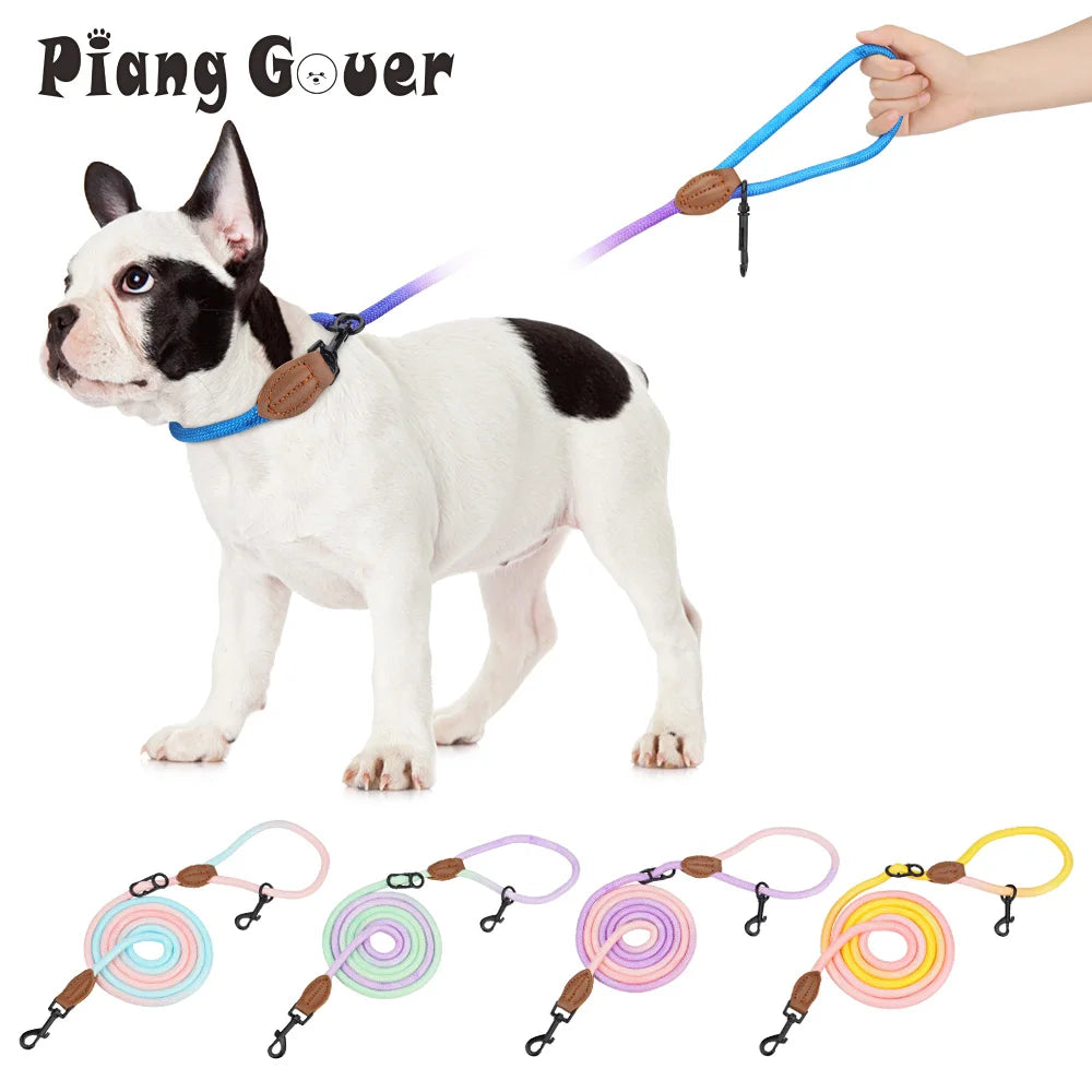 Double Head Crossbody Dog Leash – Training & Walking Rope Lead for Dogs & Cats