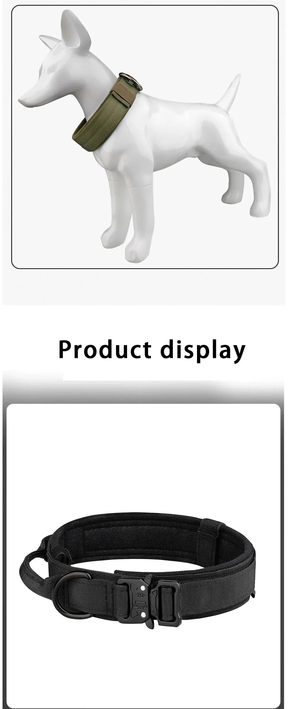 Tactical Dog Collar – Nylon Training Collar with Metal Buckle for Medium & Large Dogs