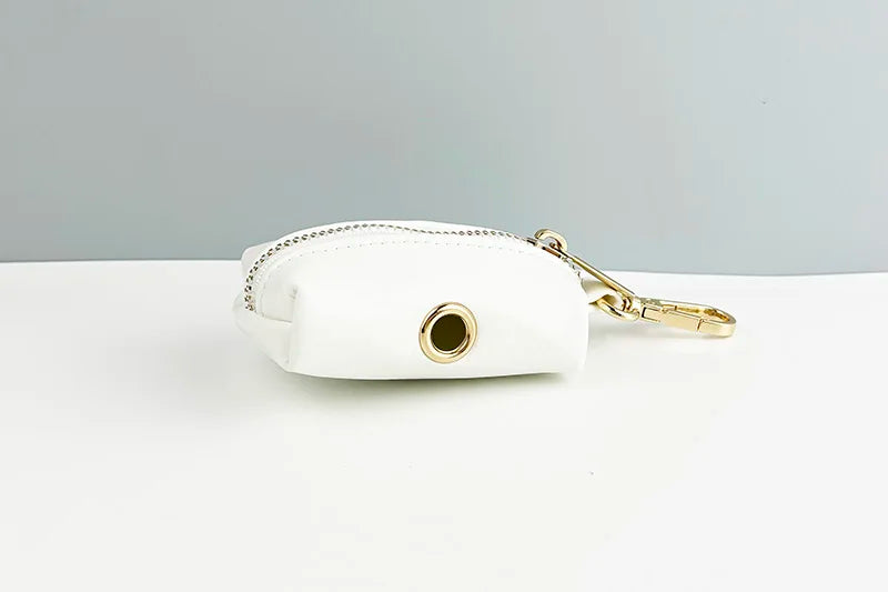 White Leather Dog Collar & Leash Set – Custom Engraved Nameplate