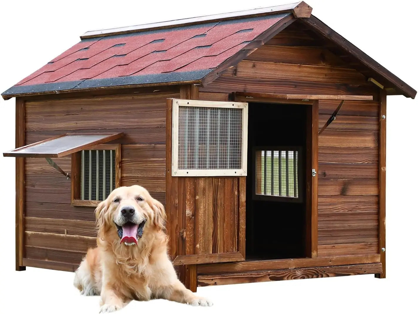 Large Outdoor Dog House – Weatherproof XXL Dog Kennel with Removable Floor & Roof, Insulated for Warmth