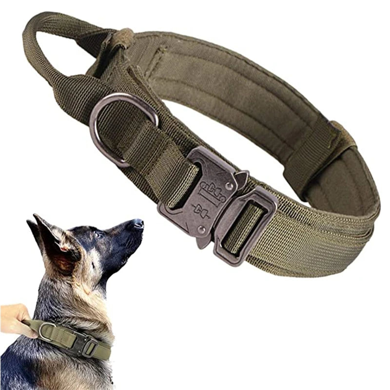 Tactical Dog Collar & Leash Set – Adjustable Military Training Gear for Medium & Large Dogs