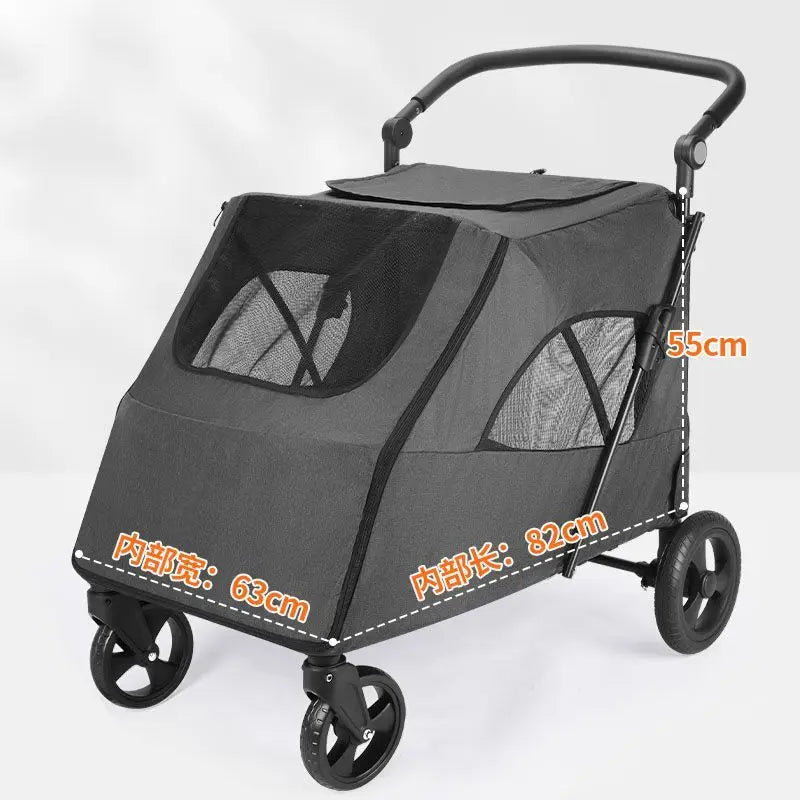 Heavy-Duty Large Pet Cart – Pullable Travel Carrier for Elderly, Injured, or Large Dogs | Pet Mobility & Recovery Wagon