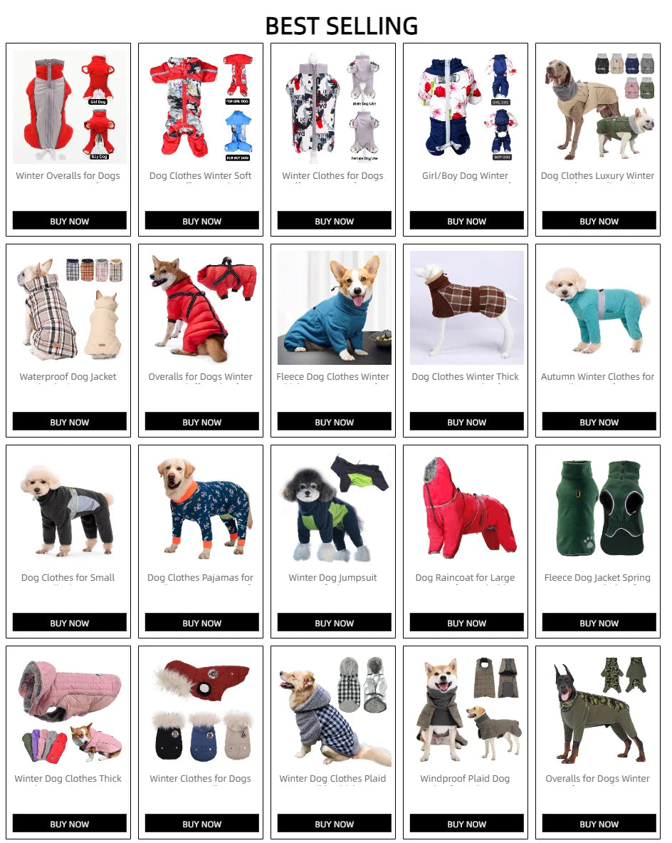 Winter Dog Pajamas – Soft Velvet Warm Jumpsuit for Small Dogs with High Neck