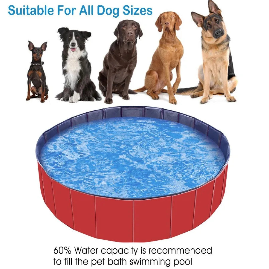 Foldable Pet Swimming Pool – Durable PVC Dog Bathing Tub & Kiddie Play Pool