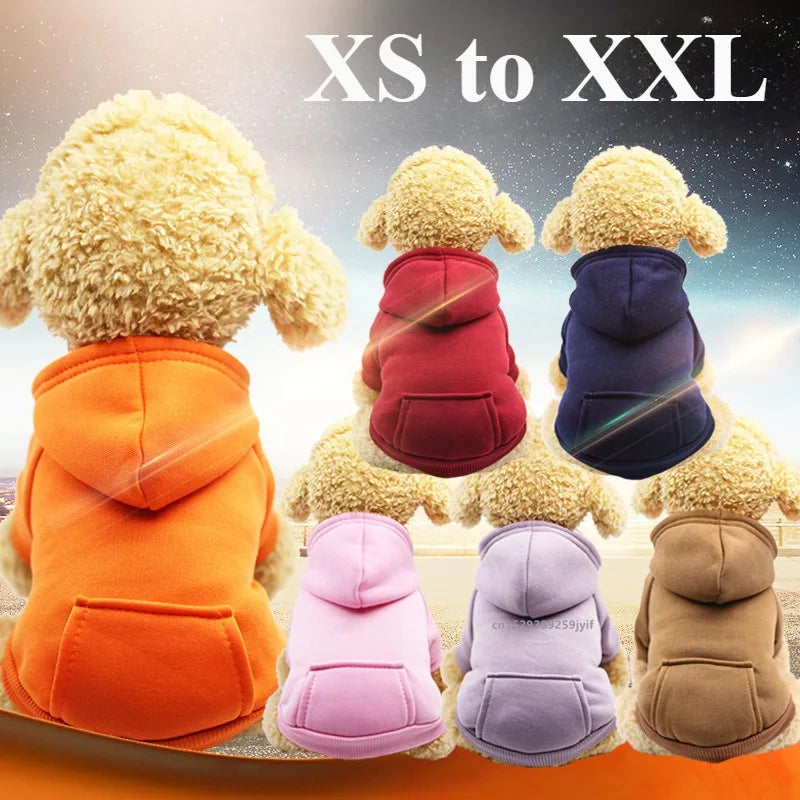 Dog Winter Hooded Sweatshirt – Warm Pet Coat for Small & Medium Dogs and Cats