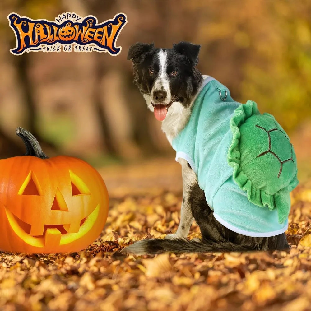 Turtle Dog Costume – Soft Fleece Halloween Outfit for Dogs & Cats