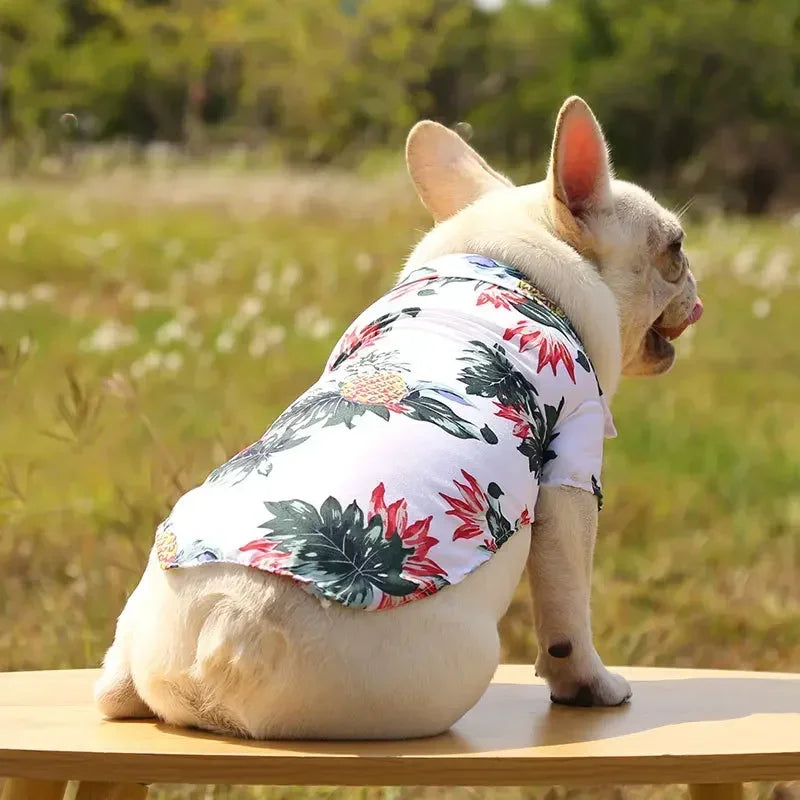 Hawaiian Style Summer Dog Shirt – Beach Vibes Pet Clothing for Small & Medium Dogs