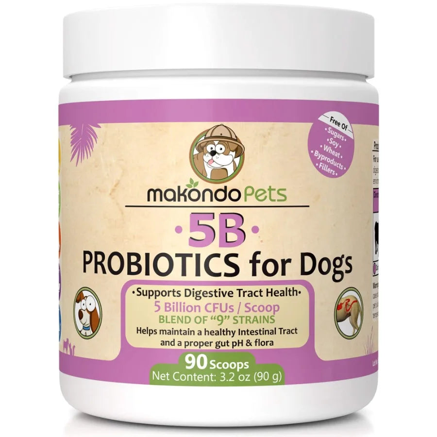 Probiotics for Dogs & Puppies – Extra Strength Formula with 9 Species & 5 Billion CFU per Scoop | Digestive Enzymes for Gut, Immune & Allergy Support