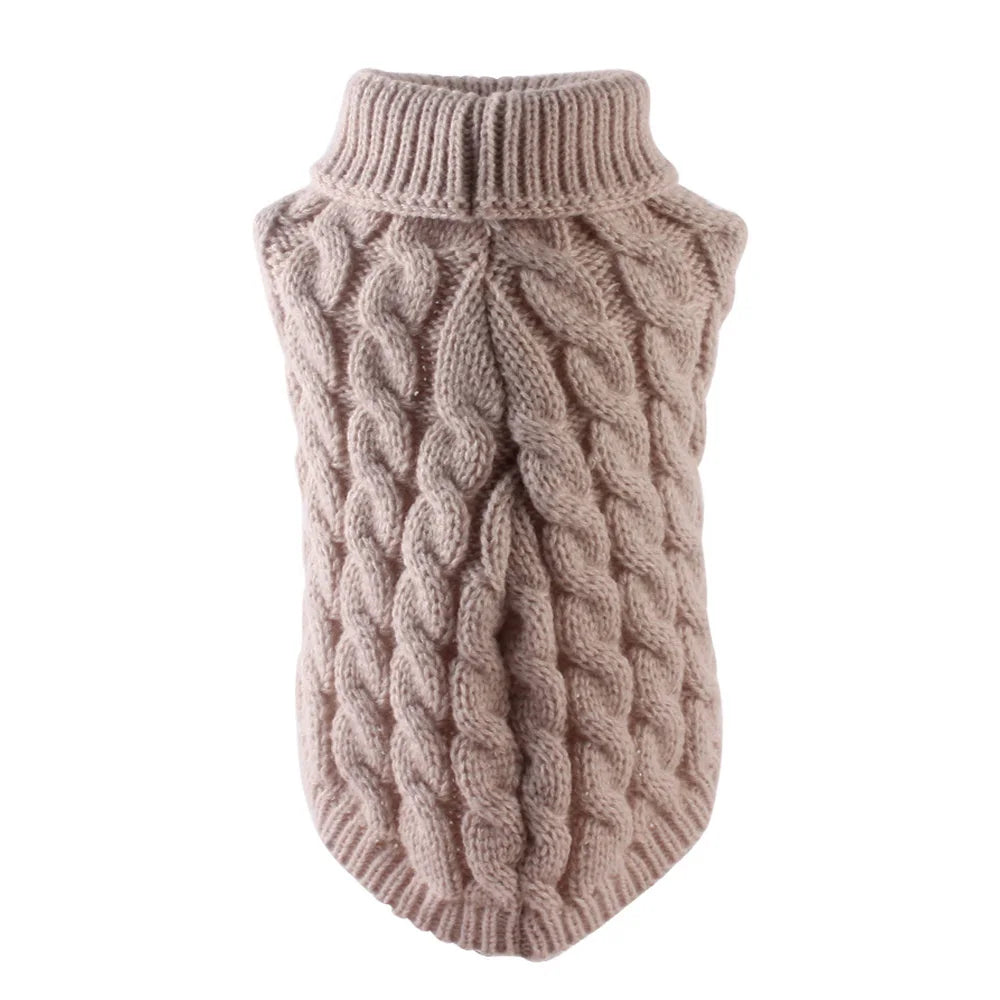 Classic Solid Dog Sweater – Winter Pullover for Small Dogs