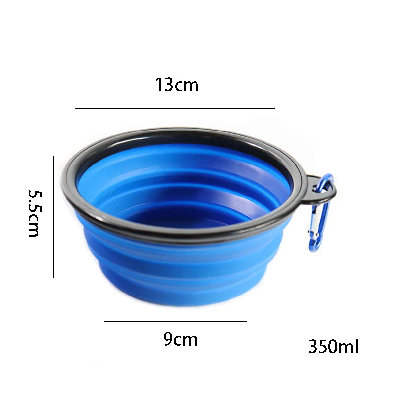 Collapsible Silicone Dog Bowl – 350ml/1000ml Travel Feeder Dish for Food & Water