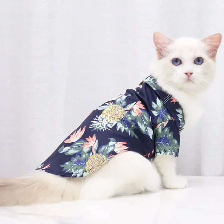 Hawaiian Style Summer Dog Shirt – Beach Vibes Pet Clothing for Small & Medium Dogs