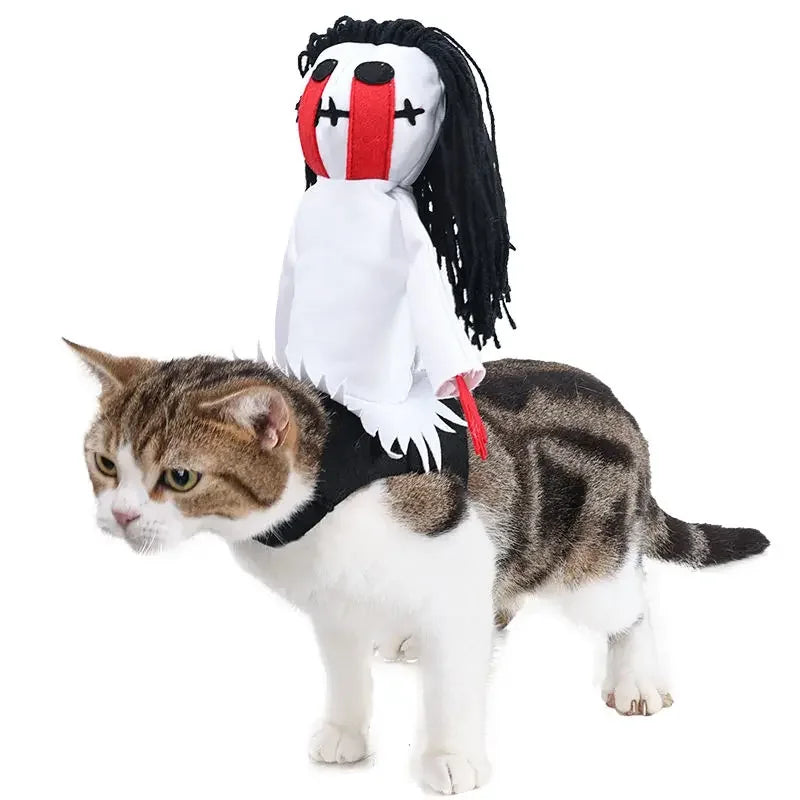 Funny Horse Rider Dog Costume – Halloween Pet Cosplay Outfit for Dogs & Cats