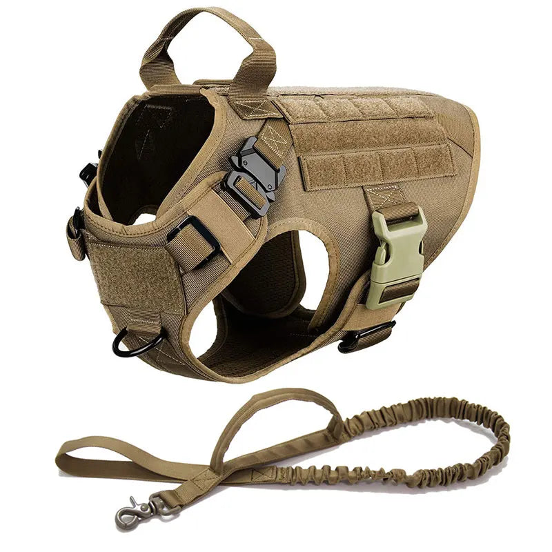 Tactical Dog Harness Set – Collar, Leash & Vest for Large and Small Dogs