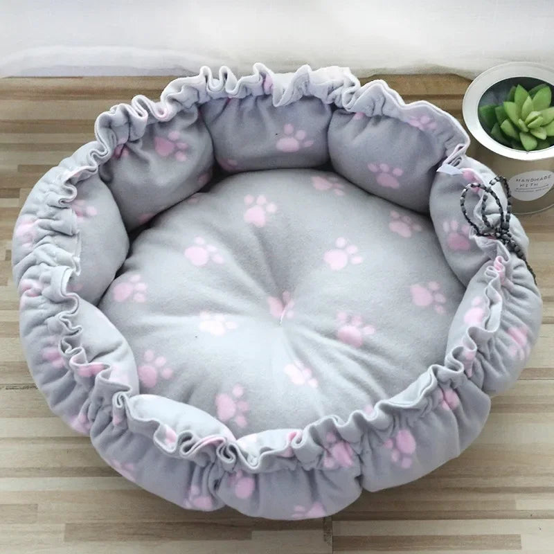 Drawstring Adjustable Pet Nest Bed – Dual-Use Soft Cushion for Cats & Puppies