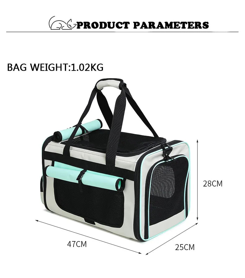 Extra Large Pet Trolley Bag – Foldable Travel Carrier for Cats & Dogs