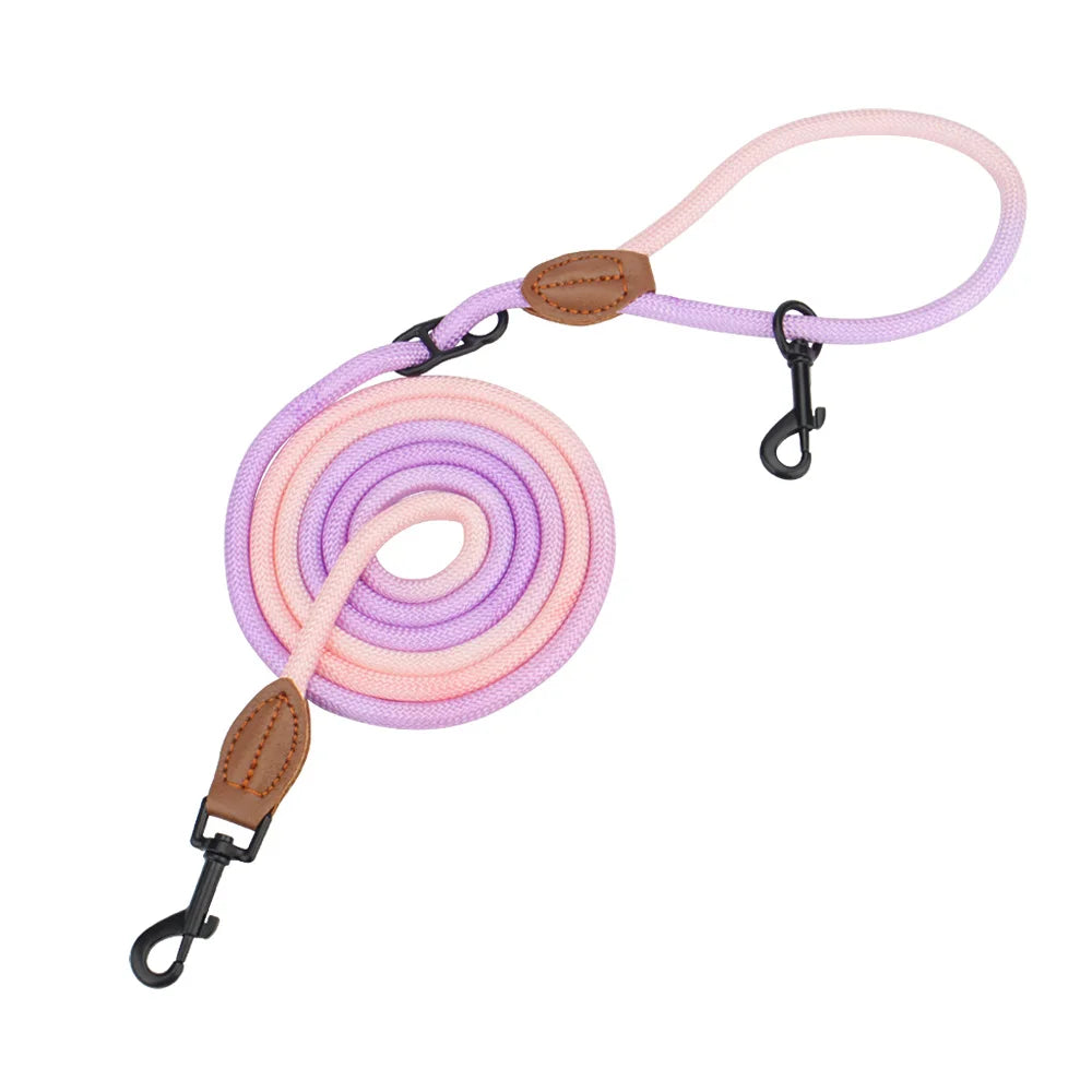 Double Head Crossbody Dog Leash – Training & Walking Rope Lead for Dogs & Cats