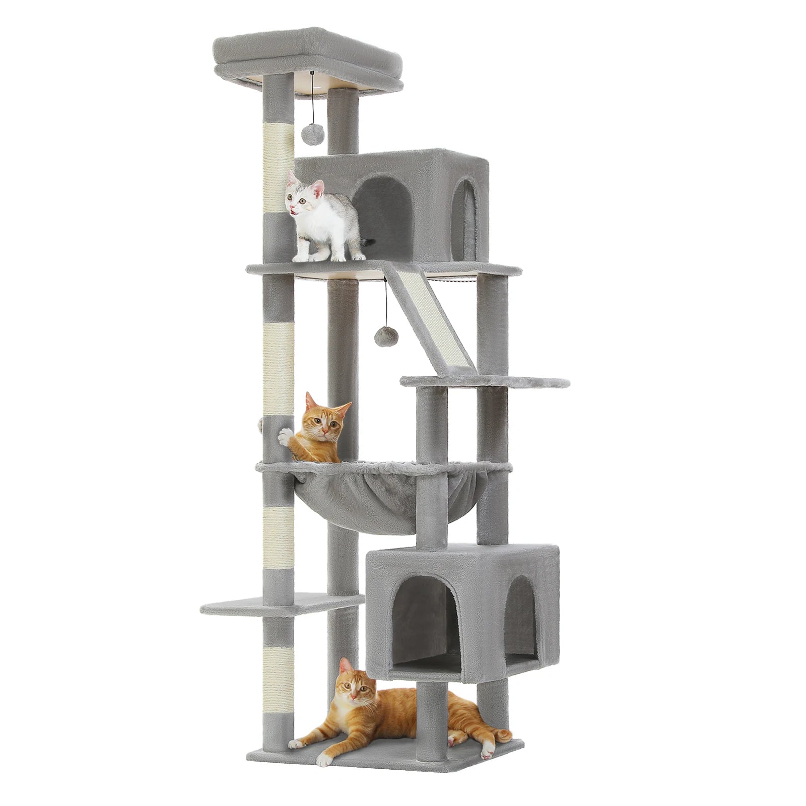 180cm Large Cat Tree Tower – Multi-Level Cat Condo with Hammock, Spacious Perch & Sisal Scratching Posts