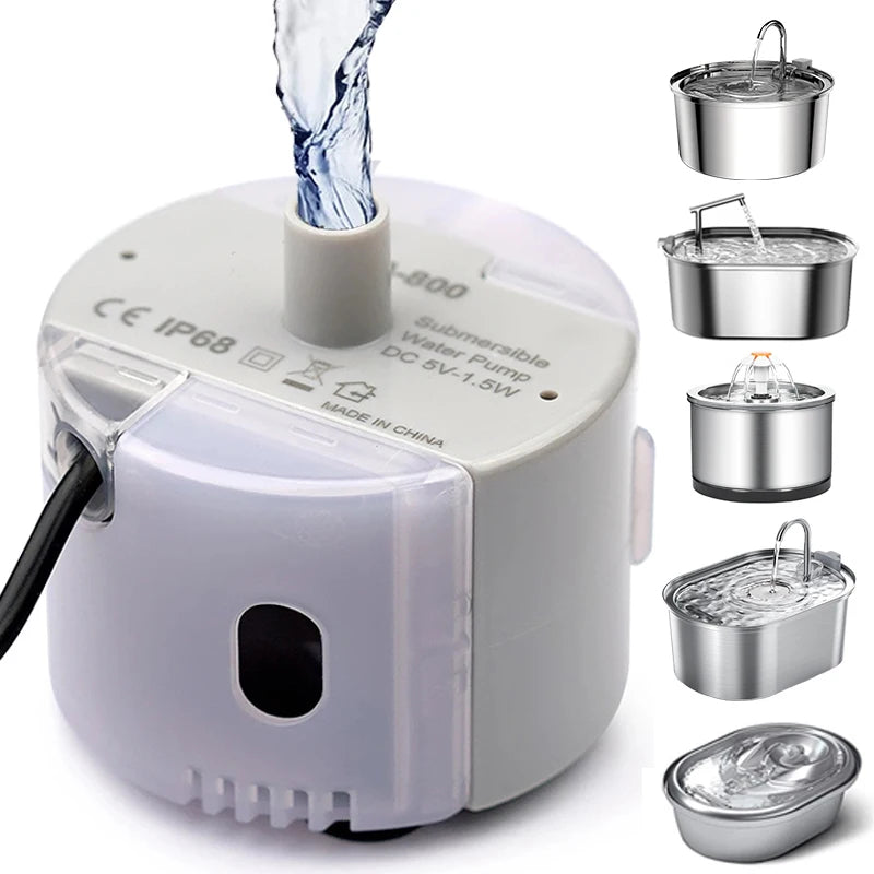 Pet Fountain Motor – USB Submersible Pump SMA-800, Silent DC 5V/1A Water Pump for Cat Drinking Fountain