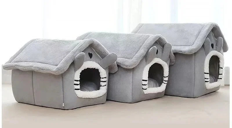 Indoor Warm Dog House – Soft Pet Bed Tent with Removable Washable Cushion for Dogs & Cats (All-Season Use)