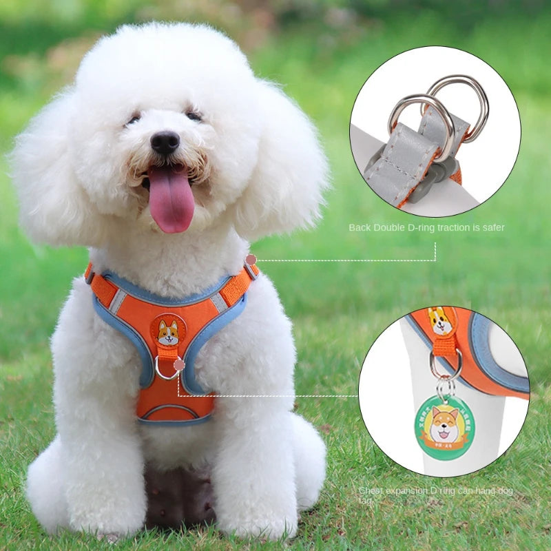 No Pull Harness & Leash Set – Adjustable Reflective Pet Vest for Small Dogs & Cats
