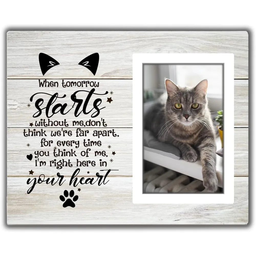 Cat Memorial Picture Frame – 4x6 Pet Loss Sympathy Gift & Memory Keepsake for Cats