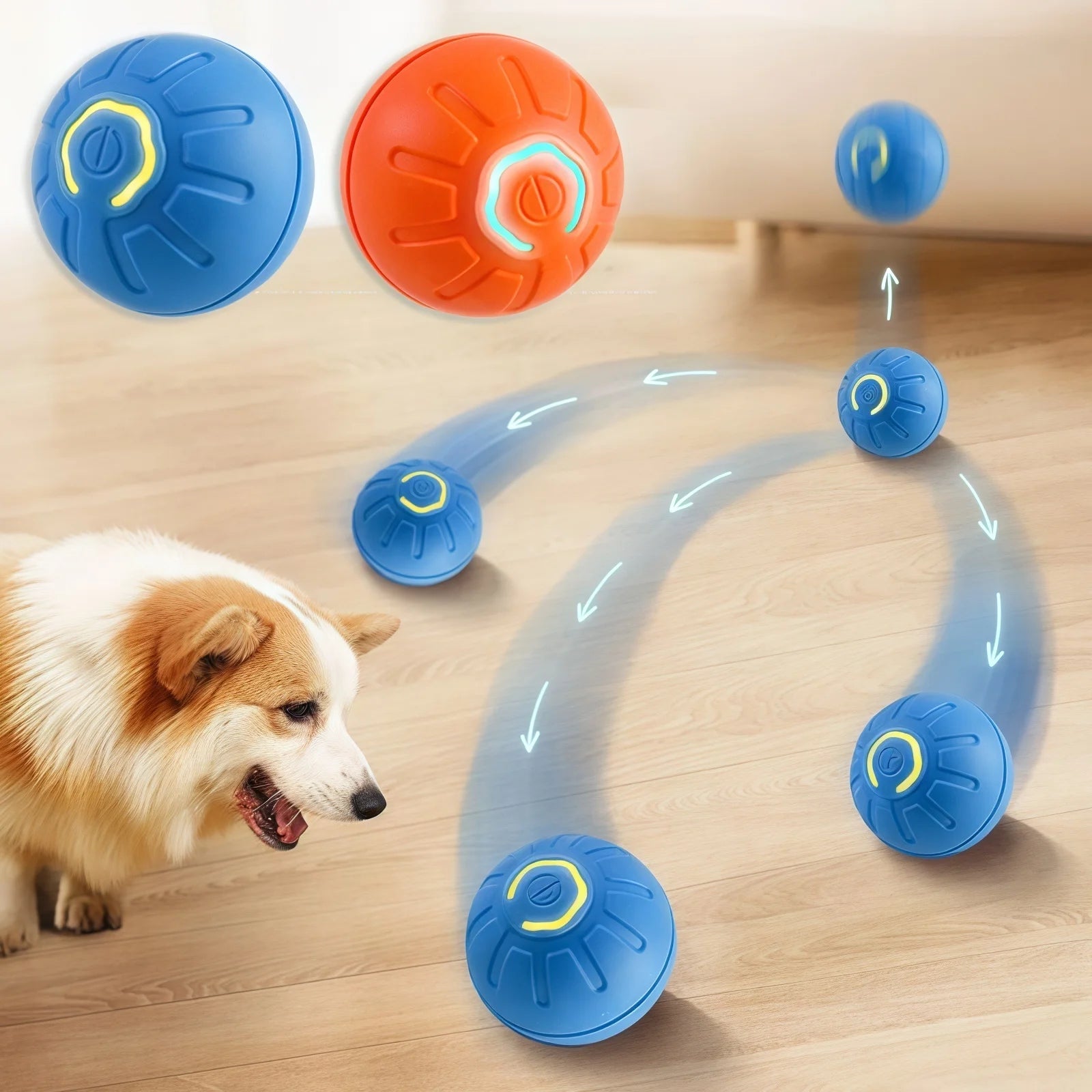 Smart Electronic Interactive Pet Toy Ball – USB Rechargeable Moving, Jumping & Bouncing Ball for Dogs & Cats