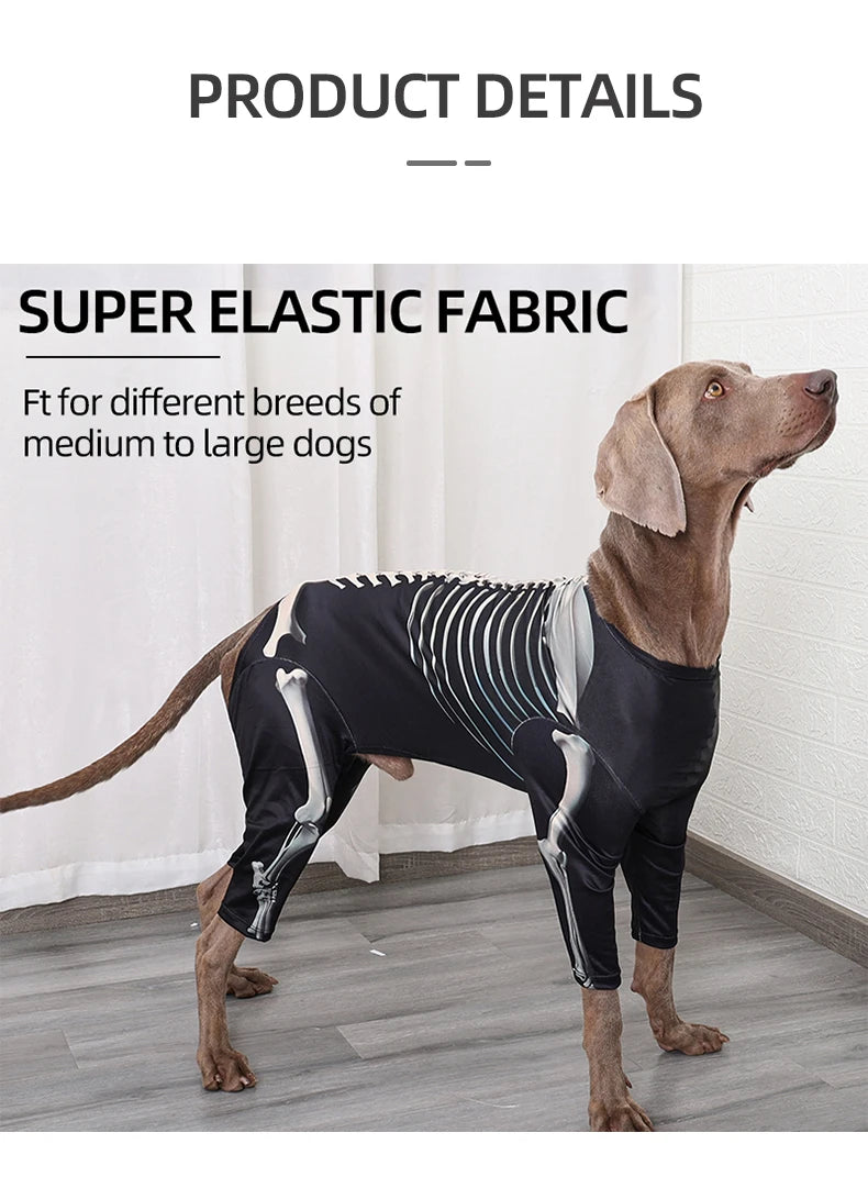 Dog Skeleton Hoodie – Halloween Bone Pattern Costume Sweater for Small to Large Dogs (S–XXXL)