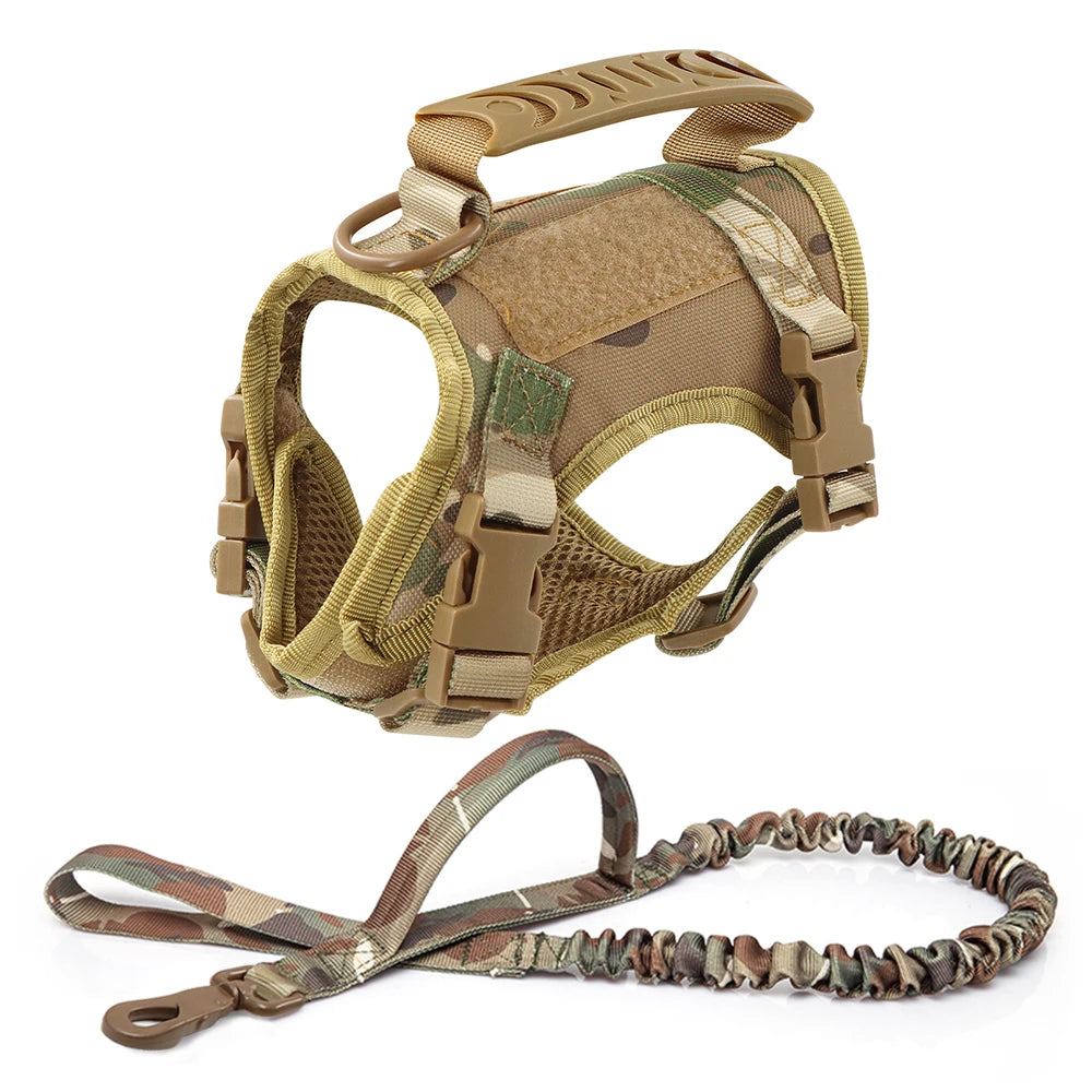 Tactical Cat Harness with Leash Set – Escape-Proof Adjustable Pet Vest with Control Handle for Large Cats & Small Dogs