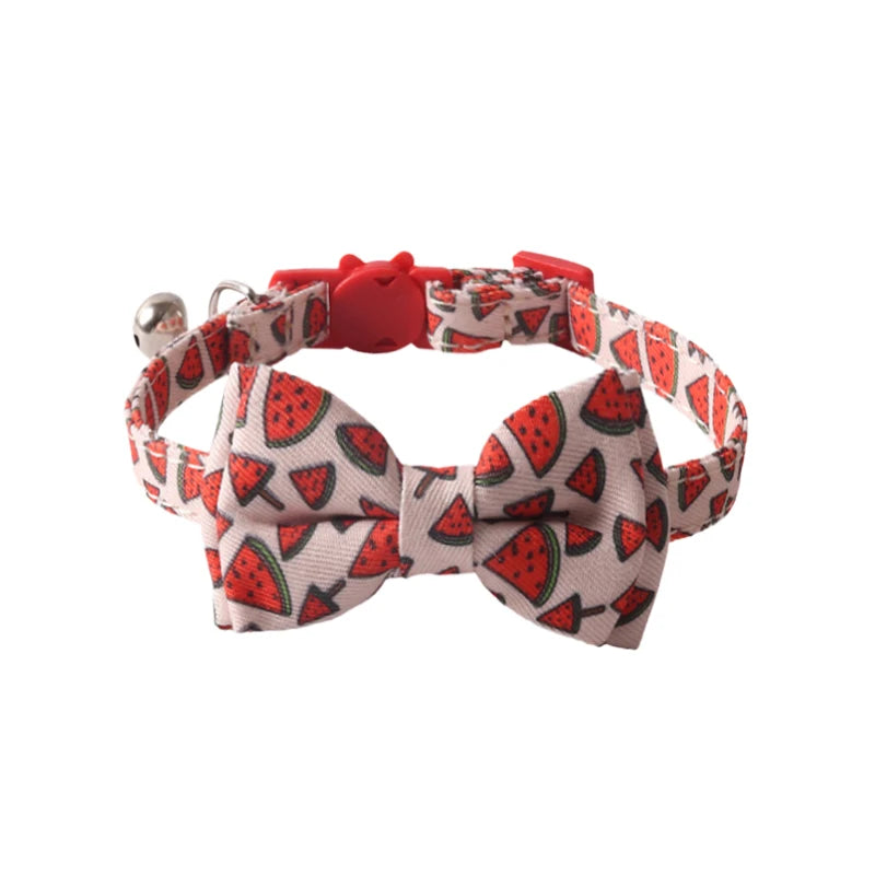Fruit Tuxedo Bow Tie Pet Collar – Quick-Release Bandana Bowknot for Cats & Small Dogs