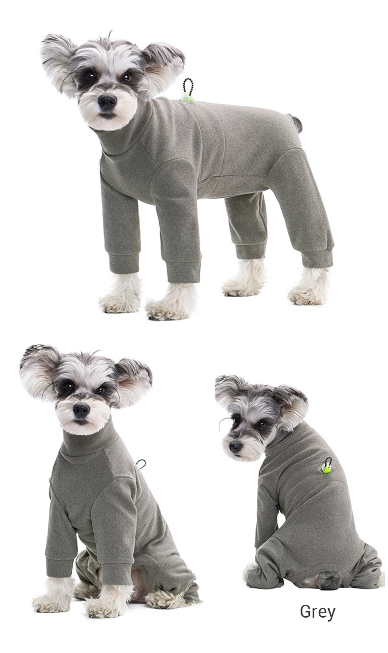 Winter Dog Pajamas – Soft Velvet Warm Jumpsuit for Small Dogs with High Neck