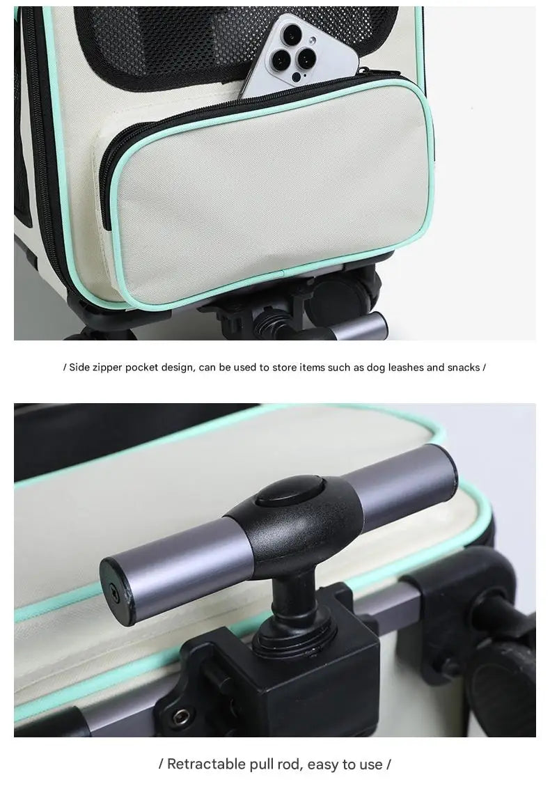 Extra Large Pet Trolley Bag – Foldable Travel Carrier for Cats & Dogs