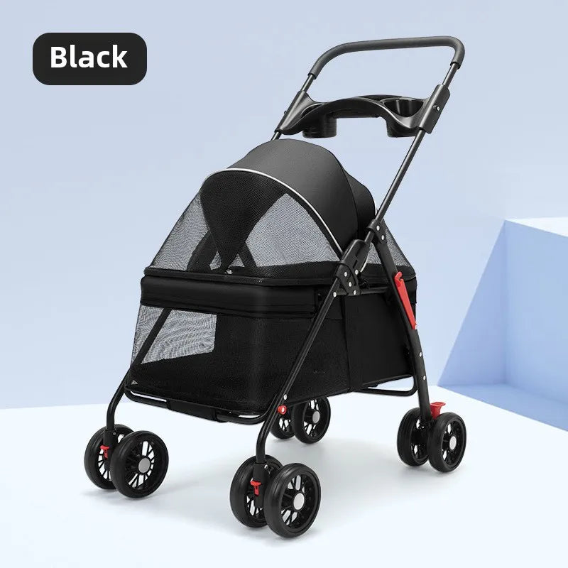 Lightweight Foldable Pet Stroller – Compact Baby-Style Stroller for Small Dogs, Cats & Puppies | Ideal for Outdoor Travel