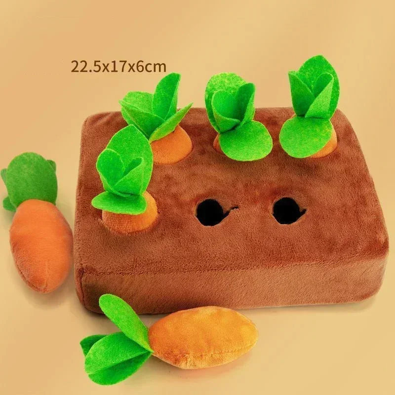 Dog Snuffle Mat – Interactive Plush Carrot Toy & Vegetable Field Puzzle, Training & Enrichment Mat for Dogs