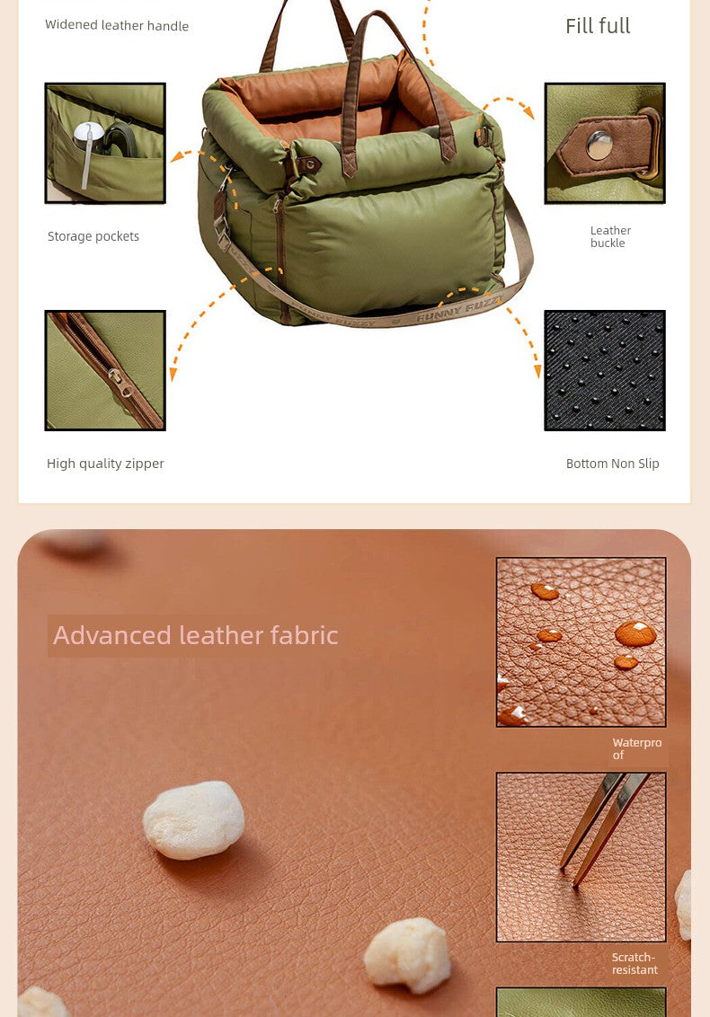 Kyjen Pet Car Seat – Portable Dog & Cat Travel House with Cushion for Car Safety & Comfort