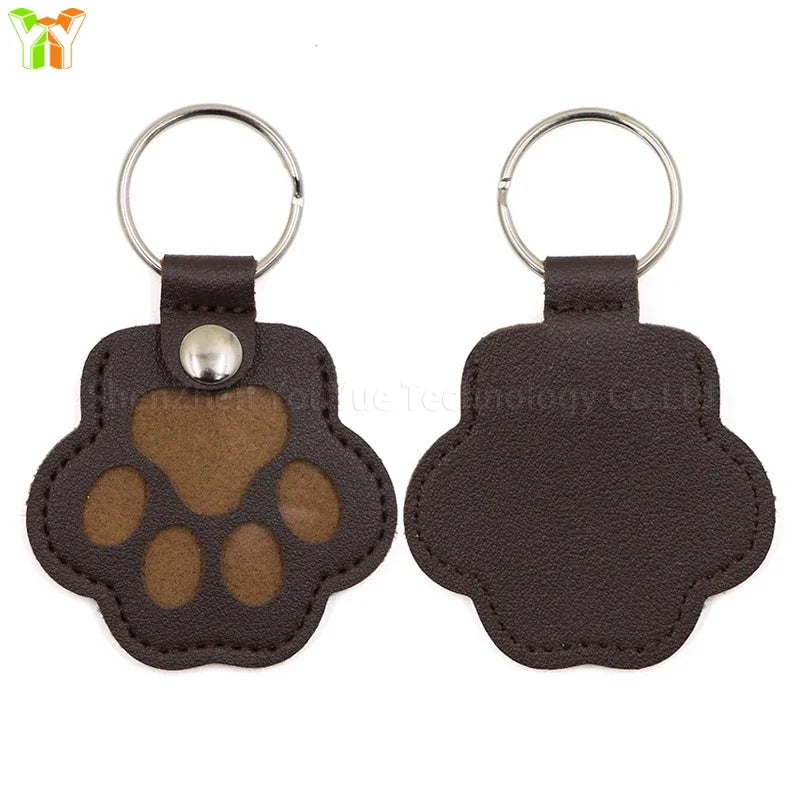 Leather Pet Hair Keepsake Keychain – Cat Paw Memorial Storage Bag