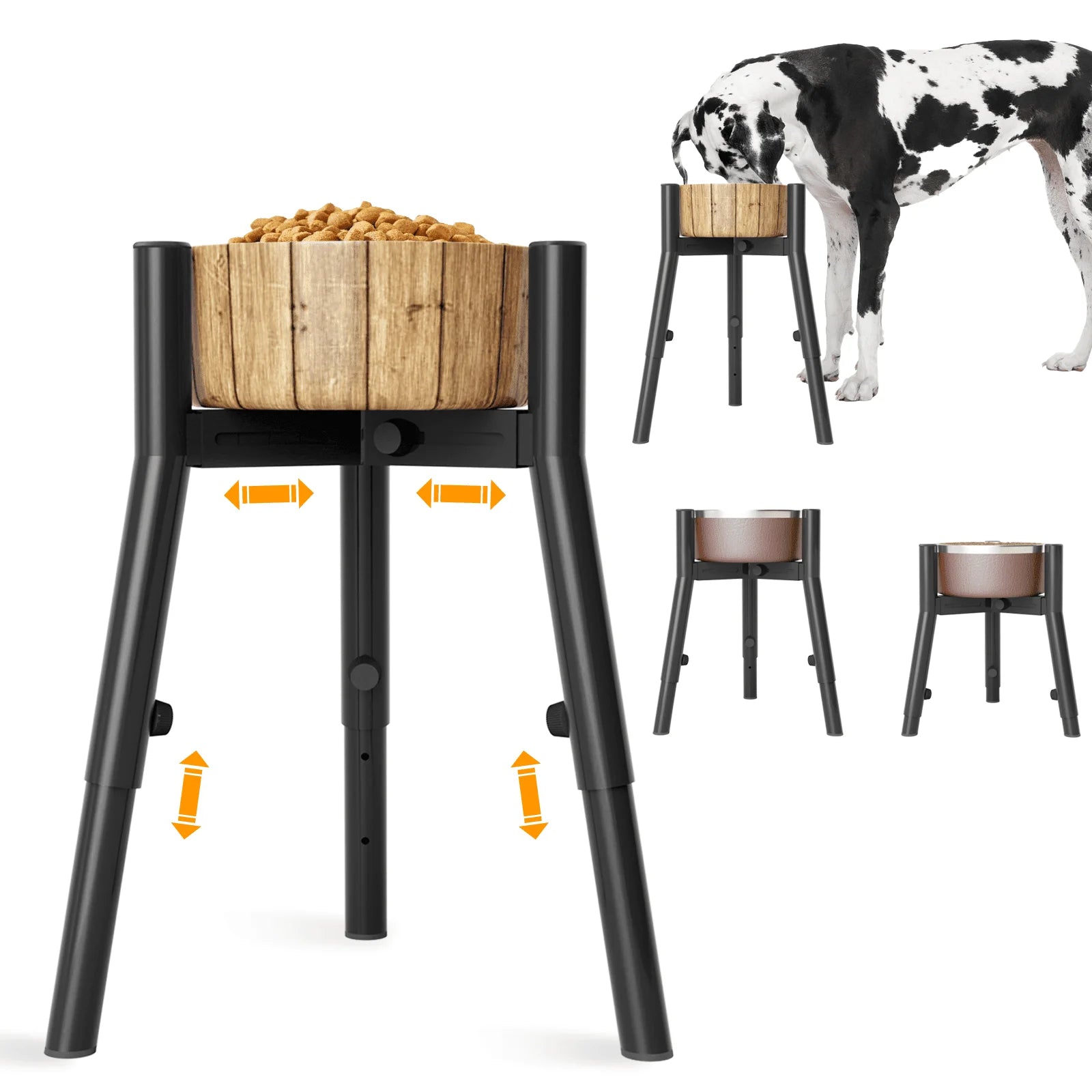 Adjustable Elevated Dog Bowl Stand – 3 Heights for Large Dogs (Bowls Not Included)