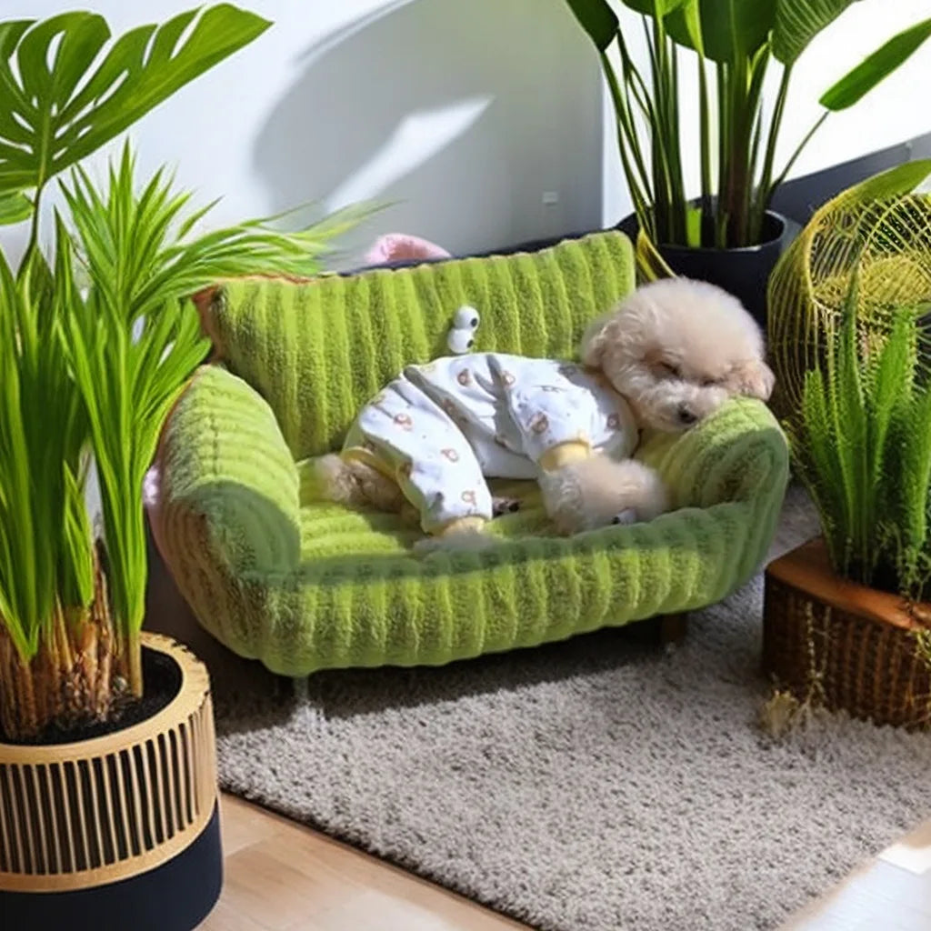 Winter Warm Puppy Sofa Bed – Cozy Cat & Dog Kennel Nest with Cushion Mat